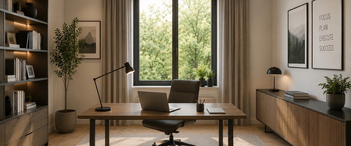 Das Arbeitszimmer wird wohnlich — warum der Schreibtisch aus der Ecke rückt